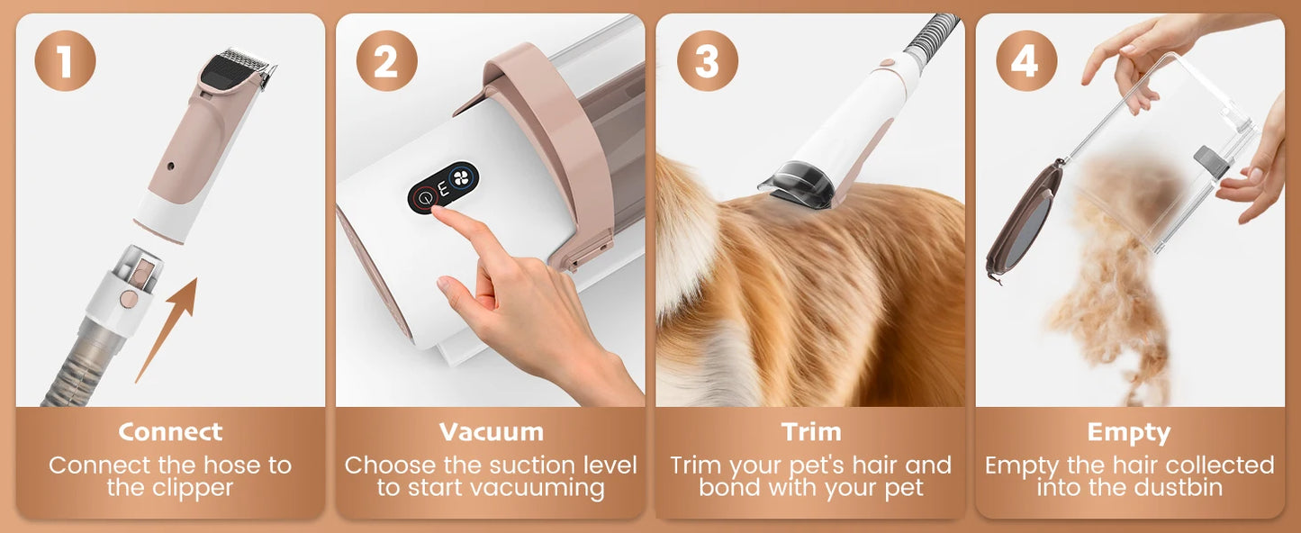 Ship From USA Germany Warehouse 11000Pa Pet Grooming Vacuum Kits Puppy Electric Clipper Combs Tool Brush Cats Dogs Hair Remover