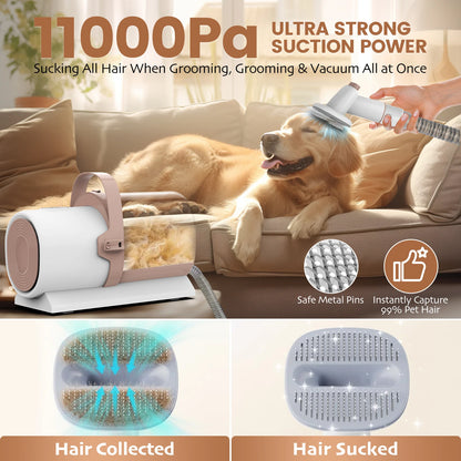 Ship From USA Germany Warehouse 11000Pa Pet Grooming Vacuum Kits Puppy Electric Clipper Combs Tool Brush Cats Dogs Hair Remover