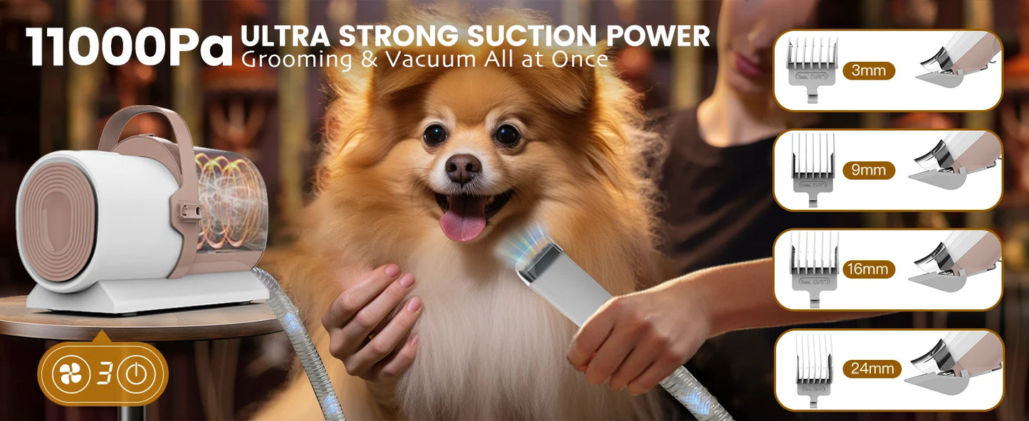 Ship From USA Germany Warehouse 11000Pa Pet Grooming Vacuum Kits Puppy Electric Clipper Combs Tool Brush Cats Dogs Hair Remover
