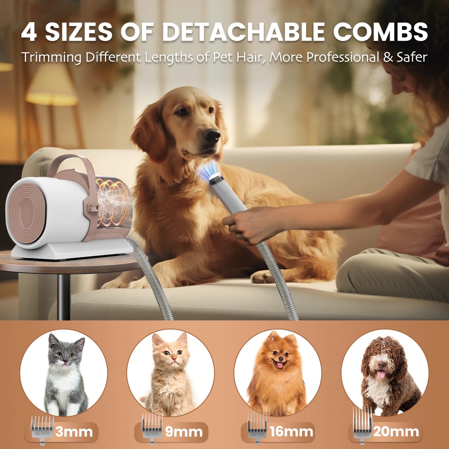 Ship From USA Germany Warehouse 11000Pa Pet Grooming Vacuum Kits Puppy Electric Clipper Combs Tool Brush Cats Dogs Hair Remover